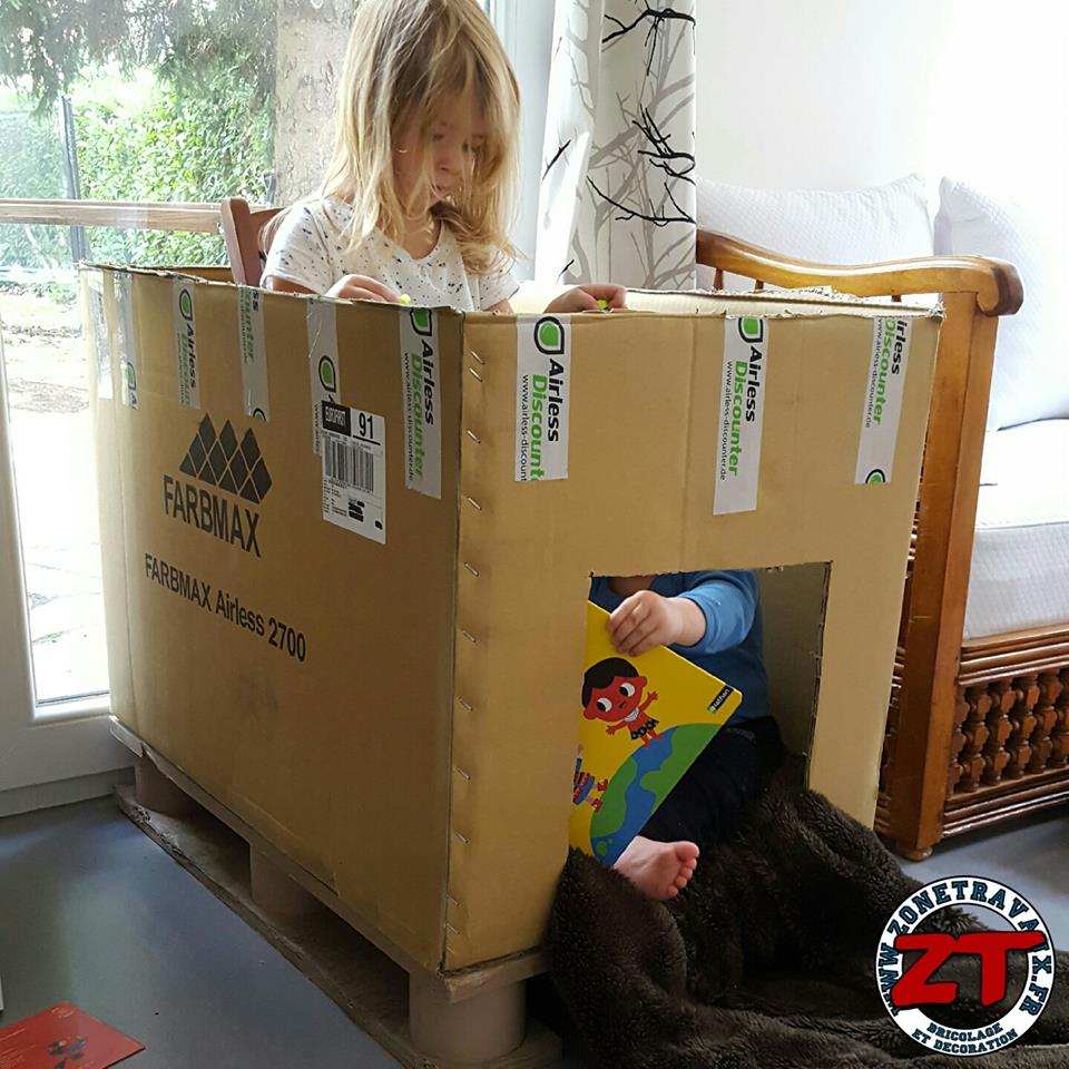 FARBMAX Airless 2700 - Verpackung wird zum Spielhaus für Kids.