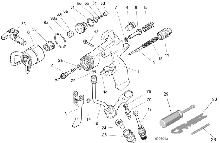 Graco G40 Pistole - Bauzeichnung
