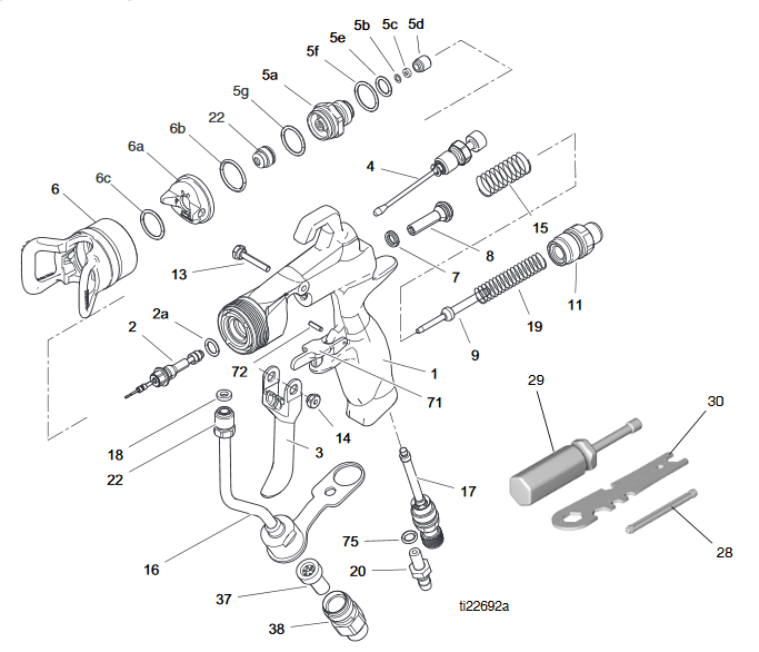 Graco G40 Pistole - Ersatzteile & Bauzeichnung