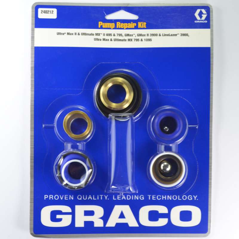 Beispiel eines RepairKits der Graco GMax | Graco Packungssätze und QuikPaks der Graco Farbspritzgeräte aus dem Jahr 2015
