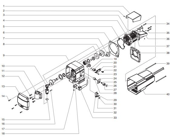 Bauzeichnung des Antriebs der Titan 1140i