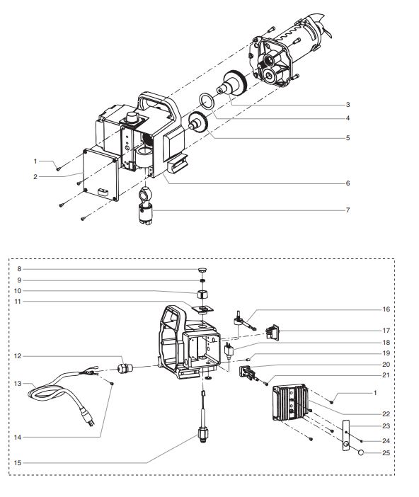 Bauzeichnung des Getriebes der Titan 440i